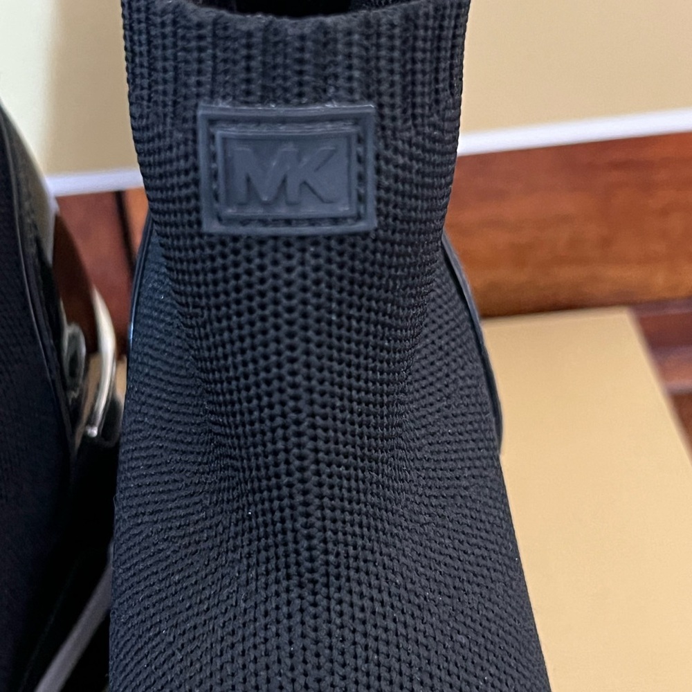 Michael Kors Black Skyler Stretch Knit Sock High Top Bootie Sneakers Size 6.5! - Picture 7 of 12